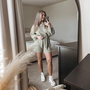 Petal + Pup Sage romper